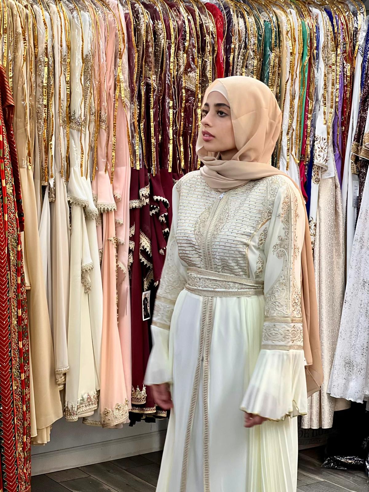 Two piece Kuftan with Gold Stitching – MayarFashion